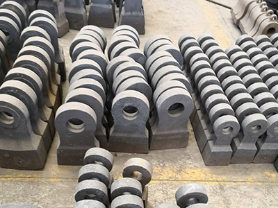 High manganese steel and high chromium cast iron castings